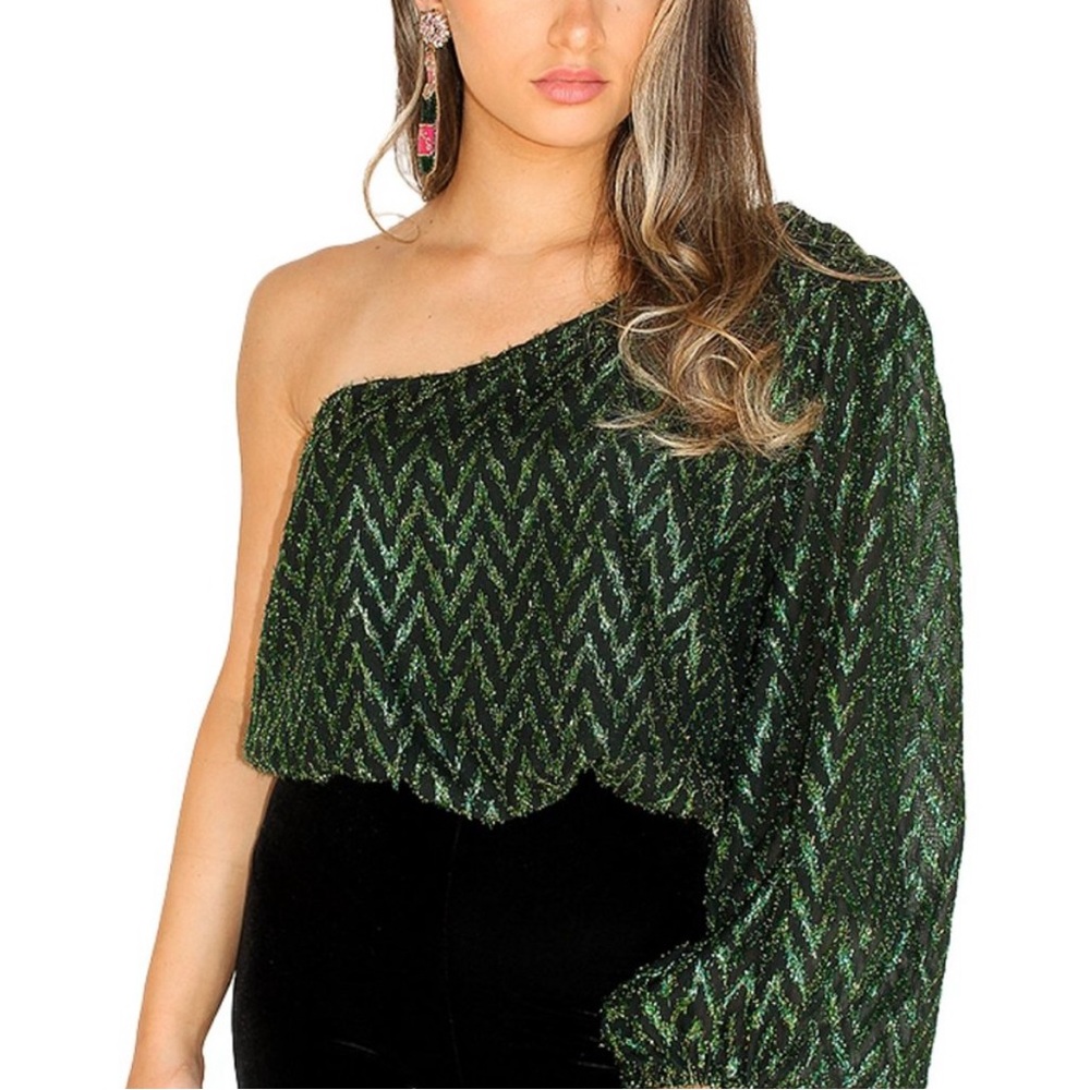 ASTR The Label Serenade One Shoulder Blouse xs